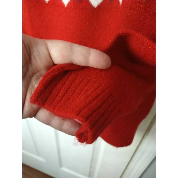 Destination Girls Woman S* Reindeer Red Christmas Sweater Mock Neck Pullover - Picture 6 of 9